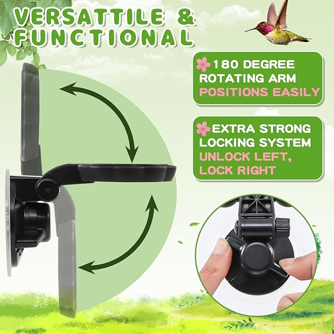 Gtongoko Set of 2 Handheld Hummingbird Feeders New Upgraded Mini Glass Style with Window Mount Suction Cup, Convenient for Outdoor Use & Window Display, Red