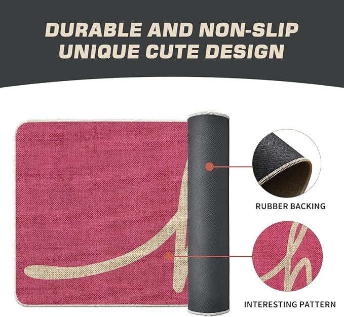Artoid Mode Pink Hi Spring Doormat, Summer Home Decor Low-Profile Switch Rug Door Mat Floor Mat for Indoor Outdoor 17x29 Inch