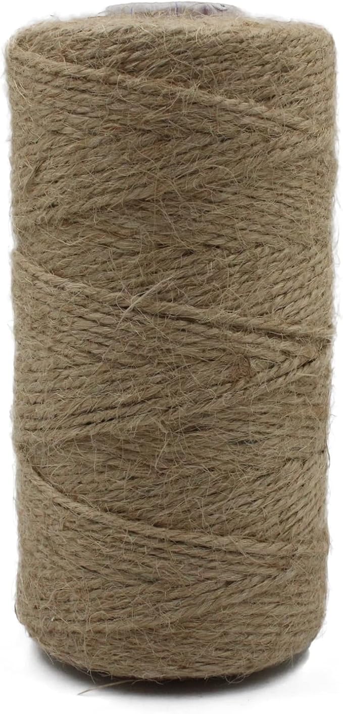 Garden Twine Strong Natural Jute 2mm 328 Feet Long Twisted Jute Twine for Gardening Tomato Climbing Plant Tie Floristry Crafts Gift Wrapping Packing Décor (Brown-1, 2mmx328Feet)