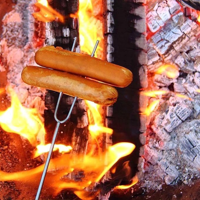 Marshmallows Roasting Sticks - Smores Sticks for Fire Pit Extras Long Extendable Smore Skewers Hot Dog Sticks for Campfires, 32 Inch Telescoping Forks Set of 8Pcs
