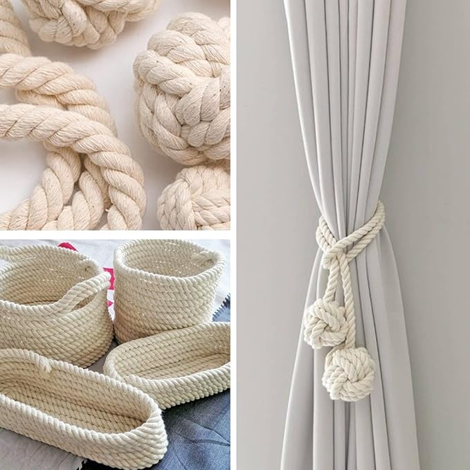 NOANTA Ocean Macrame Cord 3mm x 220yards, Colored Macrame Rope Cotton Rope Macrame Yarn, Colorful Cotton Craft Cord for Wall Hanging, Plant Hangers, Crafts, Knitting