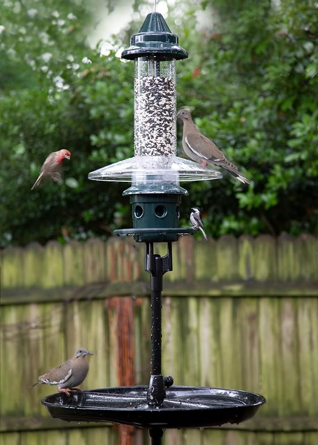 BirdsUP Single Pole for 1 Bird Feeder/Bird House, w/Bullseye Level and Torque Bar, 1-inch Outside Diameter, 5ft Installed