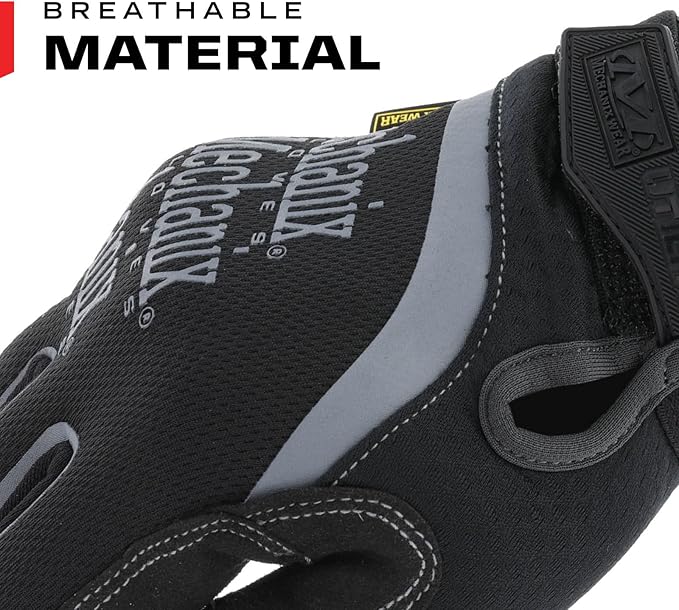 Mechanix Wear Utility Gloves - Men's Work Gloves for Landscaping, Home Improvement & Manufacturing - Machine Washable - Medium, Black/Grey