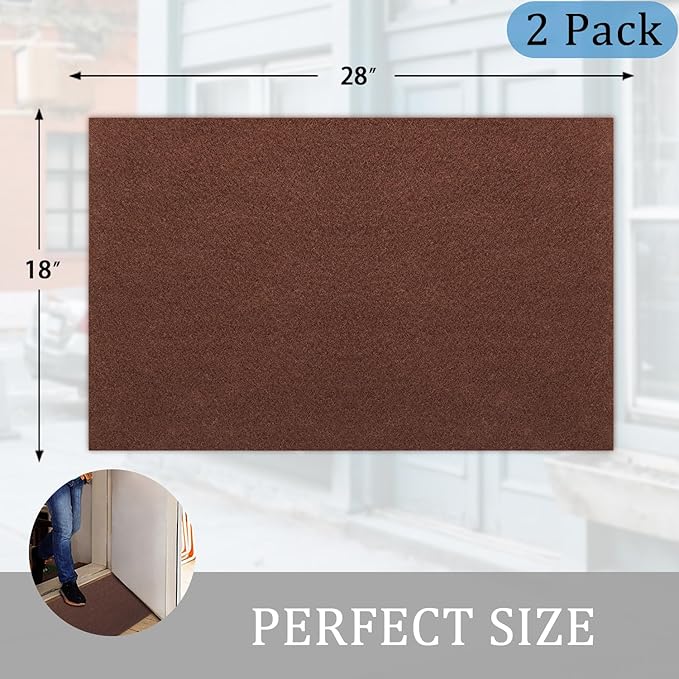 AAZZKANG Blank Doormat Outdoor Entrance Non Slip Front Door Mat 2-Pack Ultra Absorb Mud Easy to Clean Multi-Purpose Carpet for Patio,Garden,Home,Pet