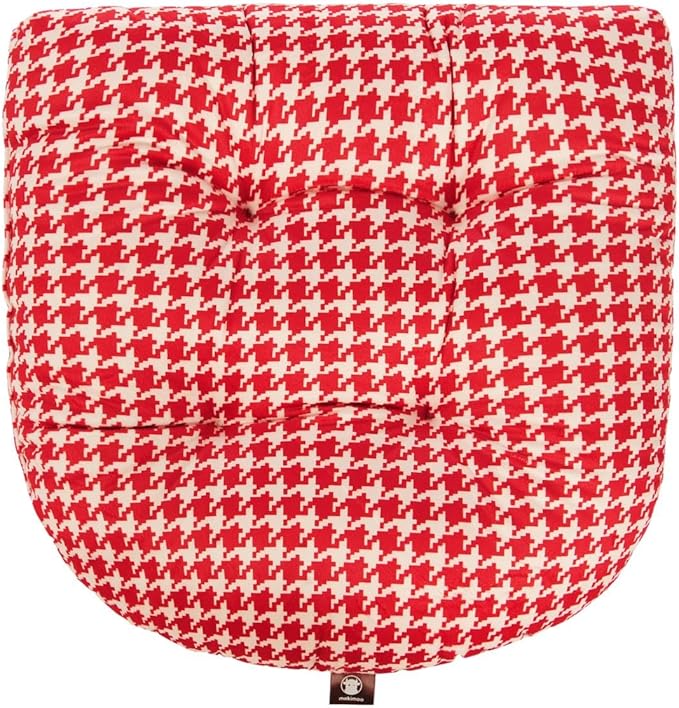 Outdoor Patio Cushion, Rocking Chair Cushion, Tufted Pads, Set of Upper and Lower with Ties Pack of 2 (2 Sets) - Back 20"×17", Seat 17"×17" (Red Houndstooth)
