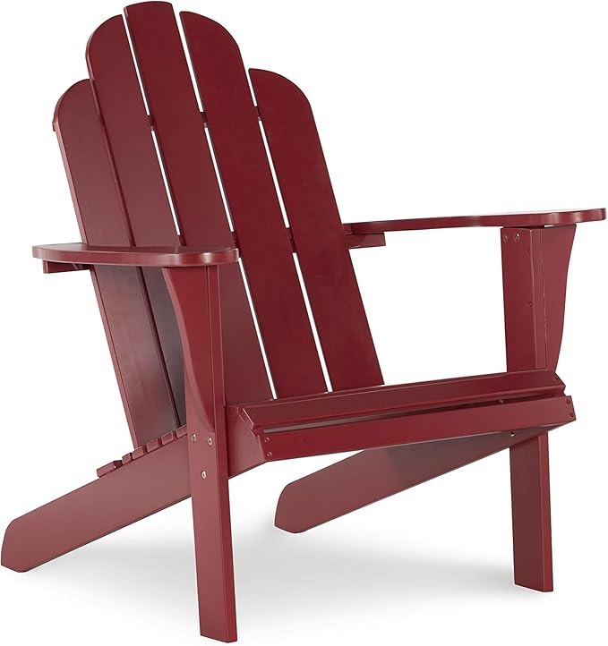 Linon Red Adirondack Chair, 30.4" W x 37.6" D x 37.8" H