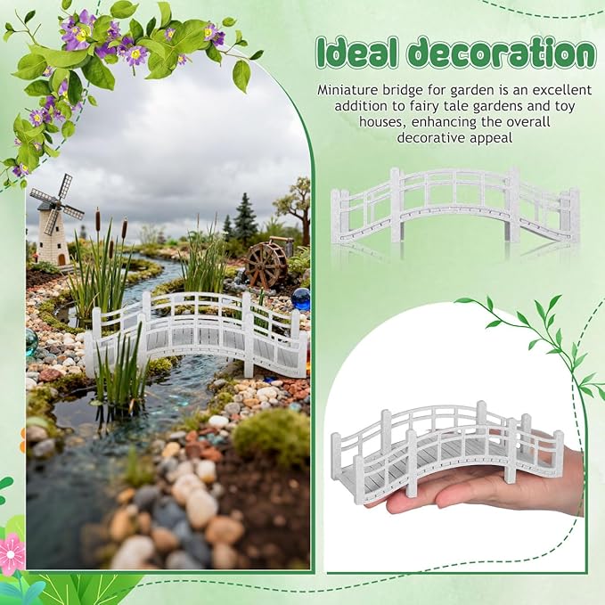 Garneck Miniature Arch Bridge for Fairy Garden Accessories: 5.9" Vintage Tiny Bridge Figurine Dollhouse Furniture Accessories for Aquarium Fish Tank Terrarium Bonsai Decor DIY Micro Landscape