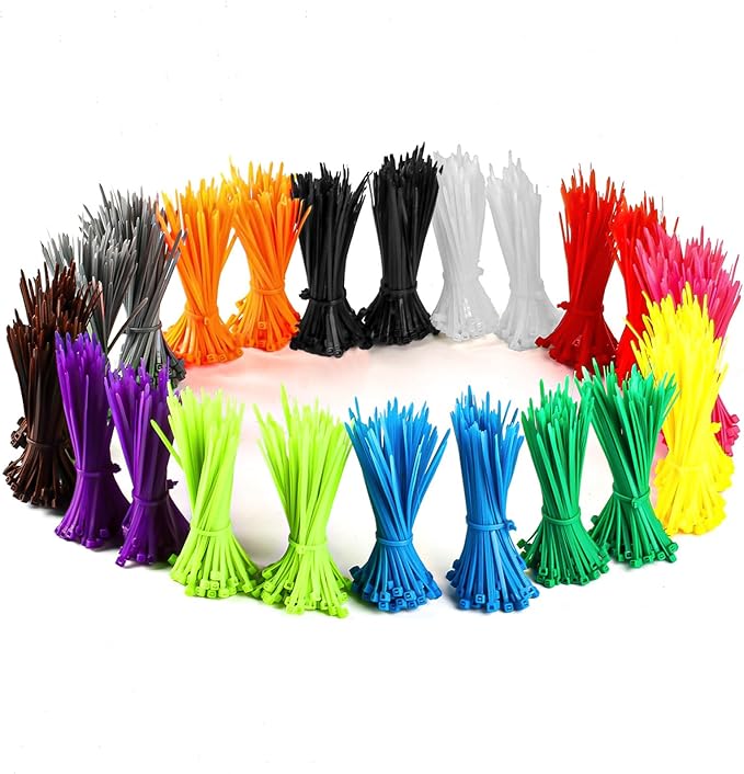 2400 Pcs Mixed Colored Zip Ties, 4 Inch Multicolor Self-Locking Nylon Cable Zip Ties, 12 Assorted Colorful Cable Ties Resistant for Home Office Garden Garage Workshop chicken leg bands