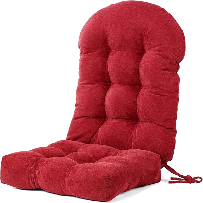 Rocking Chair Cushions Set - Non-Slip Adirondack Chair Cushions with Ties Indoor/Outdoor Rocking Chair Pad for Living Room, Bedroom, Balcony, Office