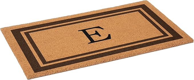 Calloway Mills 152982436E Brown Border 24" x 36" Monogram Doormat (Letter E)