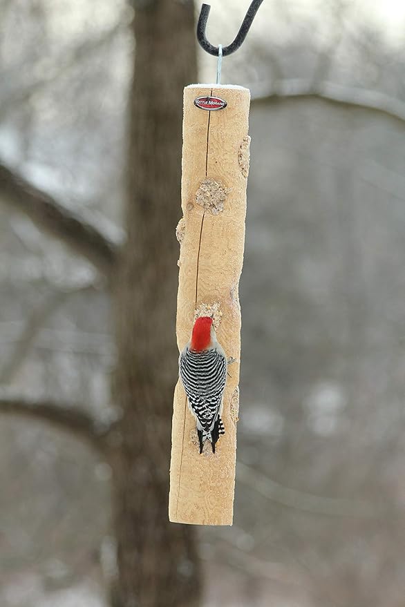 Kettle Moraine Large Cedar Suet Log Feeder for Woodpeckers and Chickadees