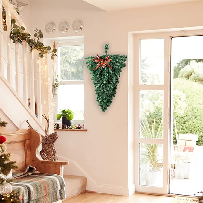 Christmas Swag for Decorating Outdoor, Christmas Teardrop Swag Ornament Decorative Props Pendant Wall Hanging for Front Door Indoor Outdoor Wall Hanging Decor
