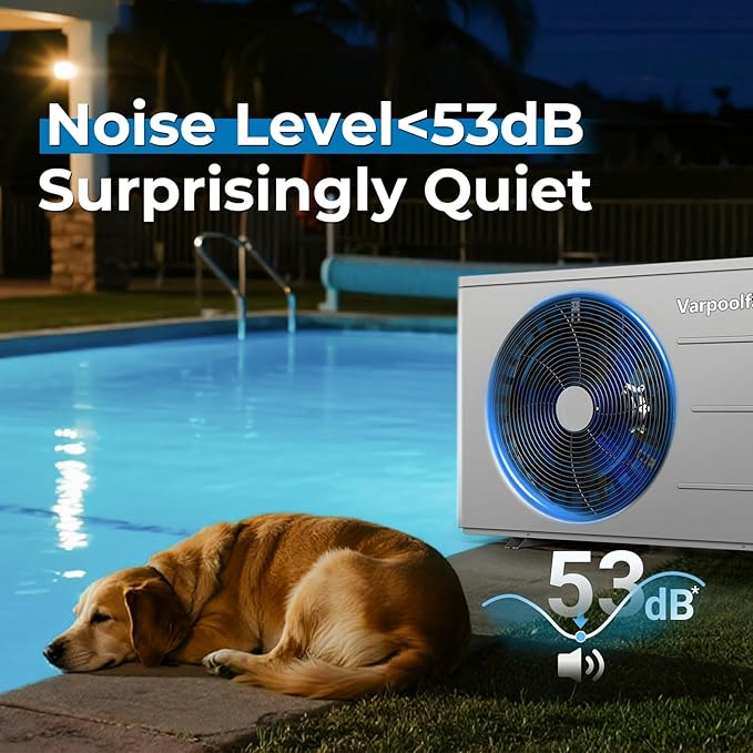 40000 BTU Electric Pool Heater For Inground Pools 12000 Gallon Swimming Pool Heat Pump Above Ground Pool Heater Heating Cooling WiFi Control Schedule 220V