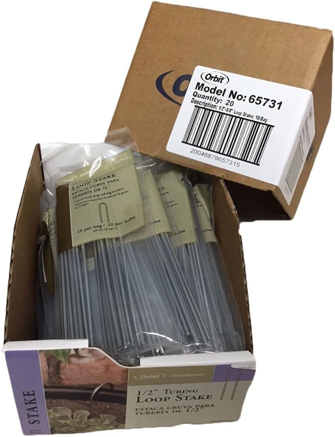 Orbit DripMaster 65731 1/2-Inch to 5/8-Inch Loop Stake, Pack of 200
