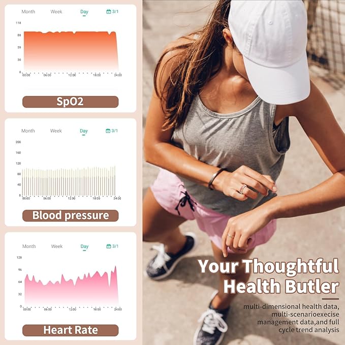 Smart Ring for Women-Men,Health-Fitness Tracker with Heart Rate, Sleep Monitor, Blood Oxygen, HRV, 128 Sports Modes, IP68 Waterproof, Gesture Control, No Subscription Fee,with iOS & Android (8)