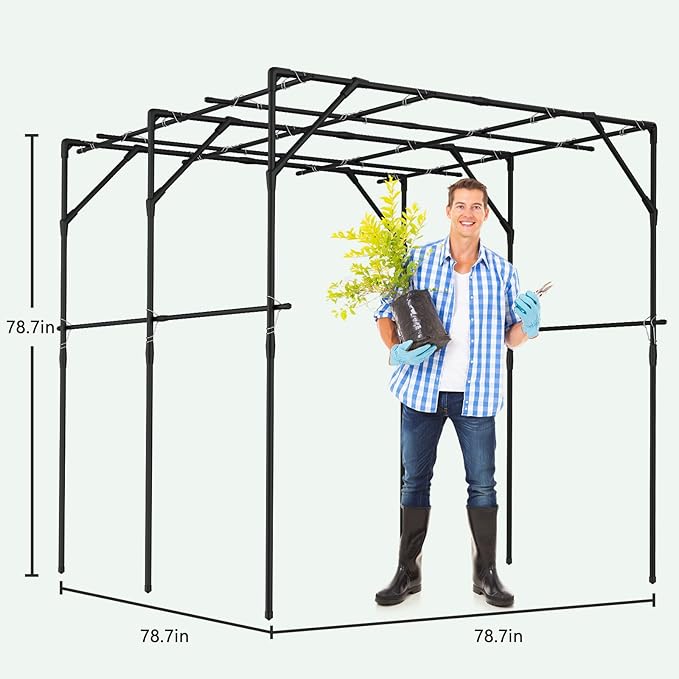 Tall Garden Arch Trellis for Climbing Plants, 79in Tall Metal Plant Support Trellis Archway for Climbing Plant Vegetables Cucumber, Outdoor Yard Lawn Garden Arch Tunnel Trellis