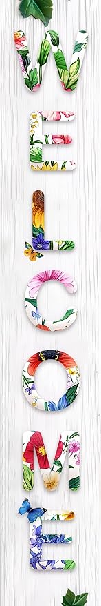 2 Pcs Welcome Floral Porch Banners Spring Bird Flower Hanging Flag Porch Sign for Front Door Outdoor Seasonal Holiday Wedding Yard Decor Farmhouse Indoor Outdoor Wall Backdrop Decorations