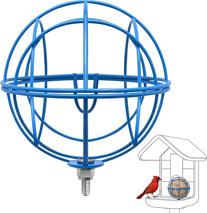 Metal Suet Ball Holder for Bird Buddy Smart Feeders & Others with 5mm Screw Hole for Accessory, Compatible with BirdBuddy Feeders, Durable Add-on Accessory (Blue)