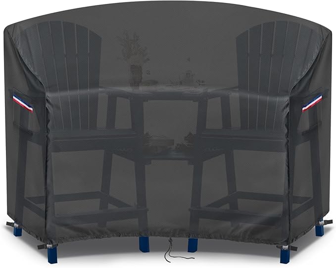Adirondack Chair Cover,Heavy Duty Cover for Tall Adirondack Chair Set of 2,Modern Wood Adirondack Chair Covers Waterproof,80"Wx30"Dx49"H,Black