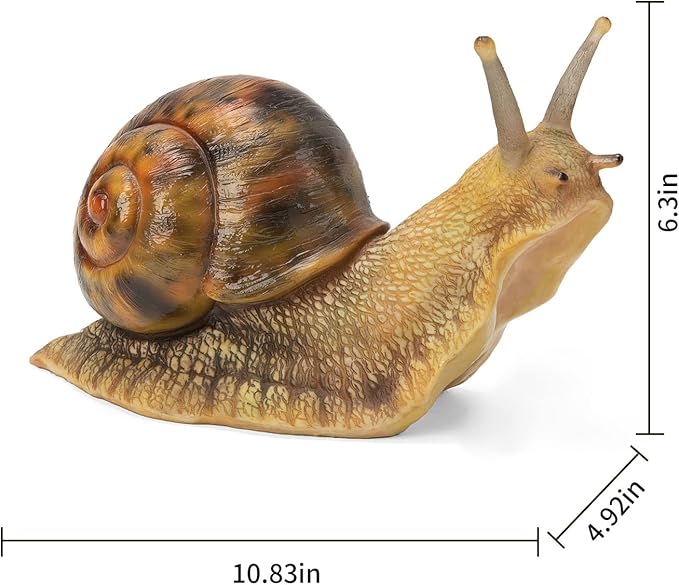 Garden Snail Sculpture, Reptile Resin Sculpture, Suitable for Outdoor Courtyard Pond Garden Lawn Decor Landscape, is The for Garden Enthusiasts (7 inches)