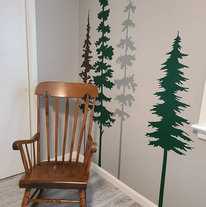 Large Pine Tree Stencils for Painting on Wood Fence Giant Wall Stencils Reusable Forest Tree Mural Templates for Wall Garden Fence Window Furniture