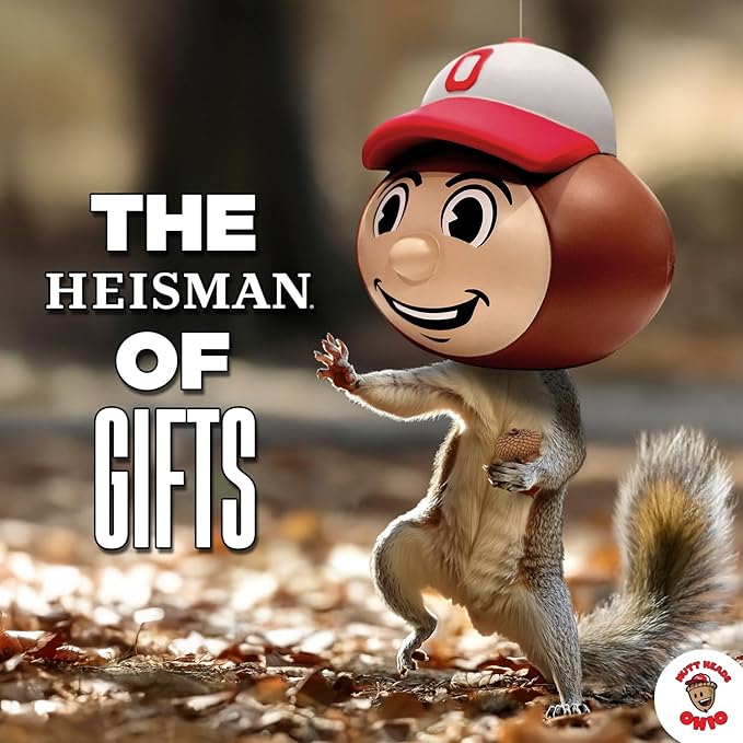 Brutus Buckeye Squirrel Feeder by Nutt Heads Ohio – Officially Licensed Ohio State University Product | OSU Outdoor Yard Decor for Fans & Garden Gift Idea