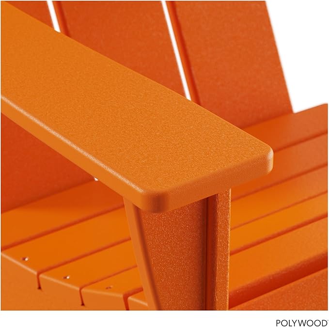 POLYWOOD AD420TA Modern Adirondack Chair, Tangerine
