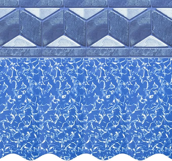 Smartline 15 ft Round Swimming Pool Liner | Tuscan | Unibead Style | 52 Inch Wall Height | 25 Gauge Heavy Duty Virgin Vinyl | Designed for Steel Sided Above Ground Pools
