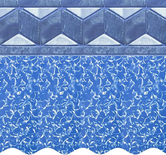 Smartline 15 ft Round Swimming Pool Liner | Tuscan | Unibead Style | 52 Inch Wall Height | 25 Gauge Heavy Duty Virgin Vinyl | Designed for Steel Sided Above Ground Pools