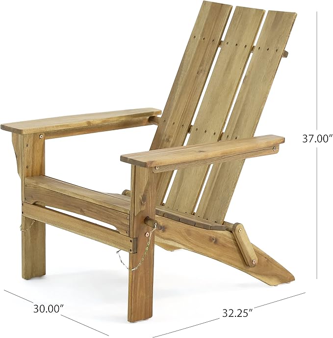 Christopher Knight Home Aberdeen Outdoor Contemporary Acacia Wood Foldable Adirondack Chair, natural stained