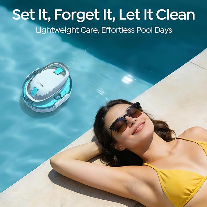 [2026 New] TALOSBO S2 Robotic Pool Cleaner – Dual-Layer Filtration, 90-Min Runtime, Powerful Cordless Pool Vacuum for Above-Ground & Flat Pools, Efficient Debris Removal & Auto-Parking Design