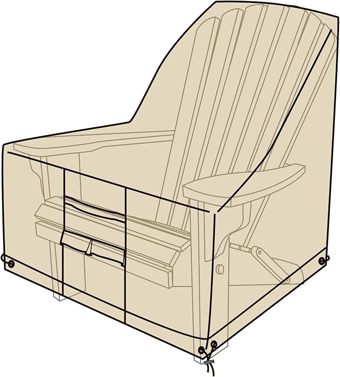 Plow & Hearth Adirondack Chair Outdoor Furniture Cover, Tan