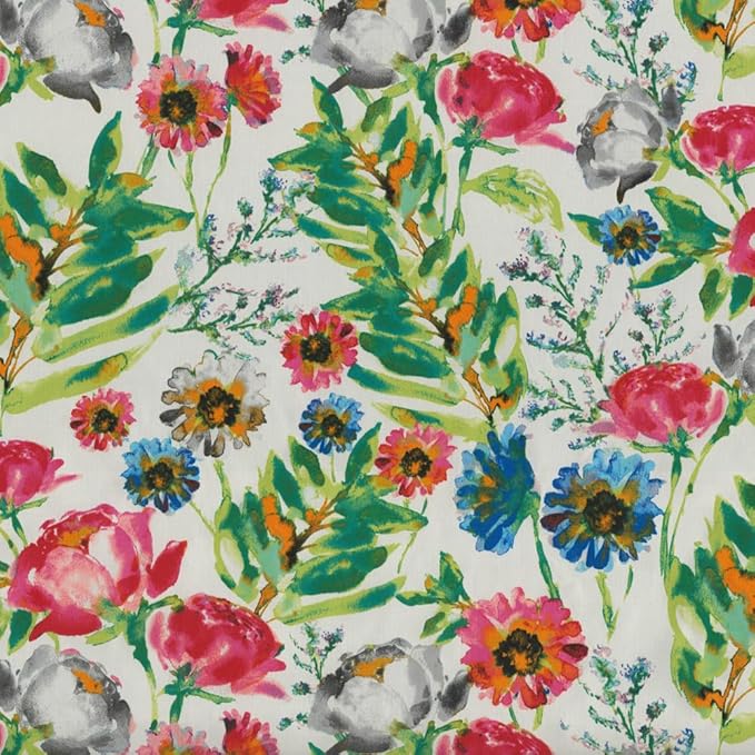 Pillow Perfect Bright Floral Indoor/Outdoor Chairpad with Ties, Reversible, Tufted, Weather, and Fade Resistant, 15.5" x 16", Pink/Blue Flower Mania, 2 Count