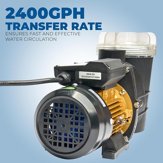 XtremepowerUS 3/4HP Swimming Pool Pump (2400GPH) Pond Self Prime Above-Ground Pond Spa Pool Pump Strainer Basket 1.5" NPT Listed
