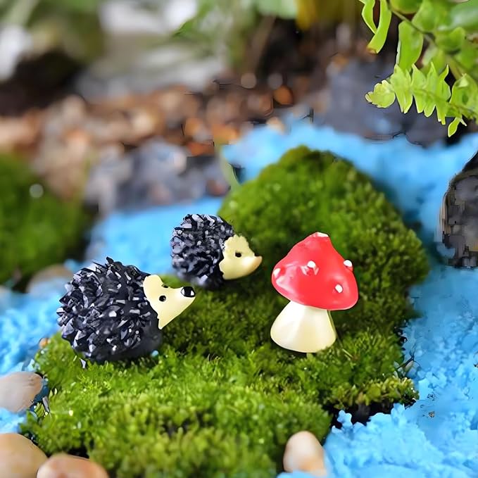 Fairy Garden Accessories, 28Pcs, Miniature Forest Kit, Tiny Resin Animal, Miniature Garden Figurines with Moss for DIY Craft, Desktop Decoration