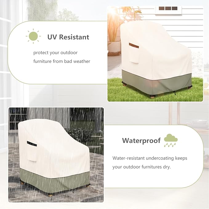 Outdoor Chair Covers 35"W x 38"D x 34"H,600D Heavy Duty Waterproof Patio Chair Cover,Outdoor Furniture Covers for Lawn/Garden Chiar