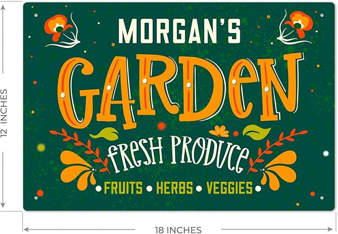 Custom Garden Signs, Personalized Sign for Garden, Ideal for Mom, Mother Or Sign, 12x18 Inches, Rust Free .063 Aluminum, Fade Resistant, Made in USA by Sigo Signs