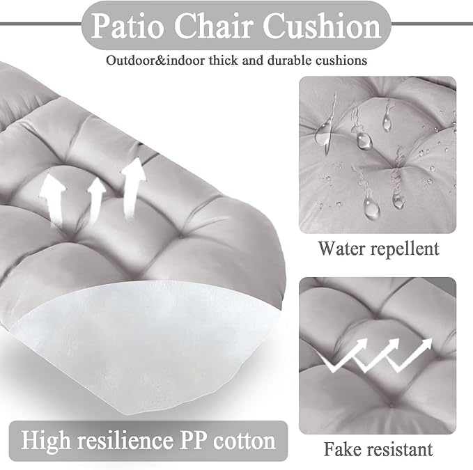 Adirondack Chair Cushion Set of 2, Thick Indoor/Outdoor Rocking Chair Cushion with High Elasticity PP Cotton, Fade-Resistant, 44'x19'x4