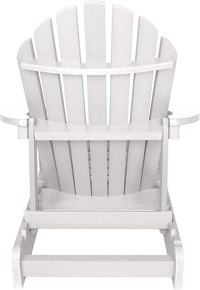 highwood Hamilton Made in the USA Folding and Reclining Adirondack Chair, Adult Size, White