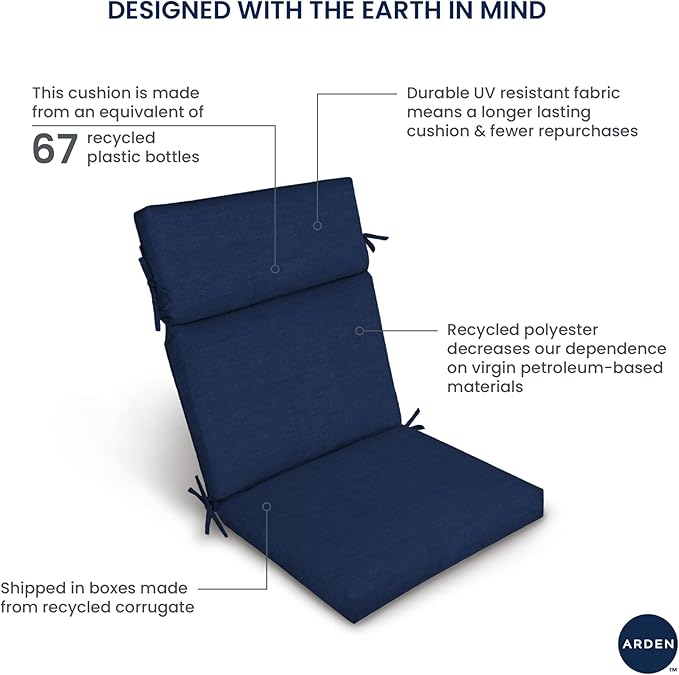 Arden Outdoor Chair Cushion, 21 x 20, Rain-Proof, Fade Resistant 20 x 21, Ruby Red Leala