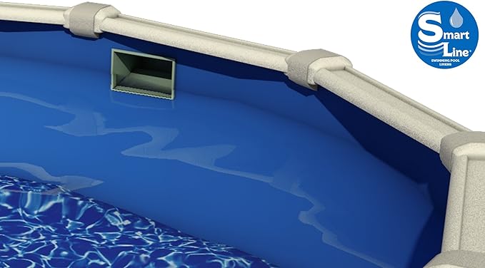 Lake Effect Pools 'Galeria' 24' Foot Round Above Ground Swimming Pool | 52" Inch Height | Swirl Bottom Overlap Liner and Widemouth Skimmer Bundle | Resin Protected Steel-Sided Walls
