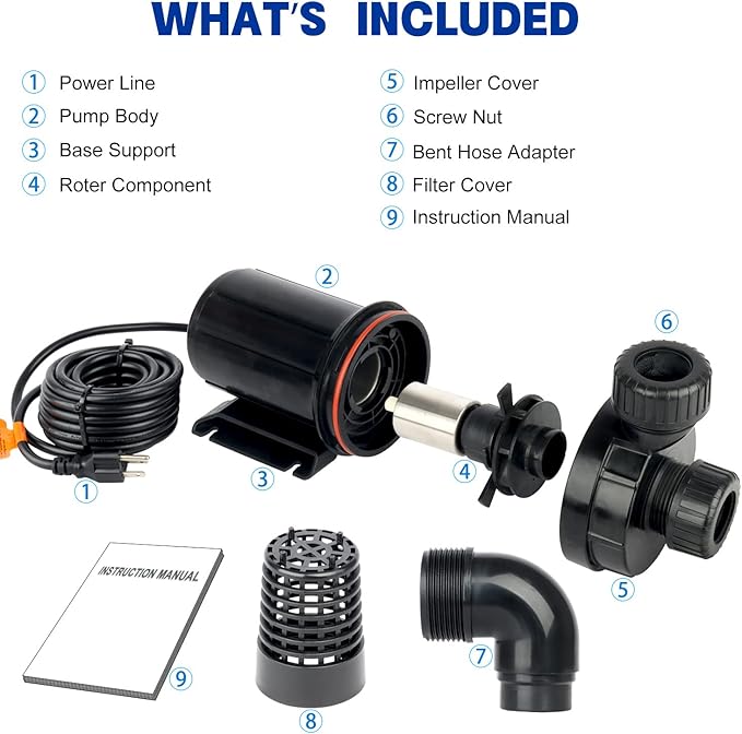 OYO WATER 3000GPH Pond Pumps Submersible Outdoor Inline Pump Pond High Head Water Pump for Garden Waterfall Fountain Water Circulation Pump for Koi Fish Pond