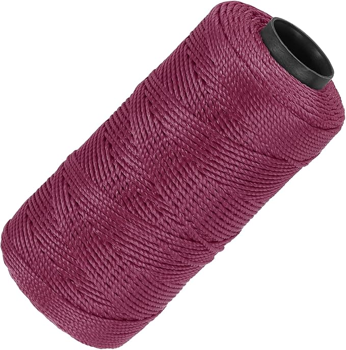 MECCANIXITY Nylon String 3 Strands Twisted Mason Line 1.5mm x 218 Yards Nylon Twine String for DIY Projects, Home Improvement, Gardening, Gift Wrapping, Christmas Party Supplies, Skin Pink