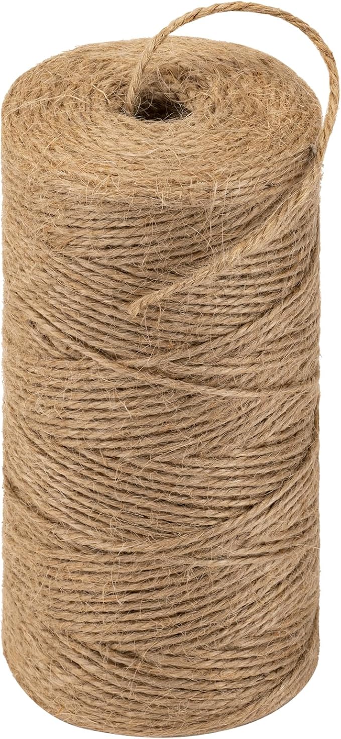 Twine String 656 Feet Long Jute Twine Hemp Rope for Gardening Crafts Giftwares Wrapping Packing Wedding Decor, Brown 1 Rolls