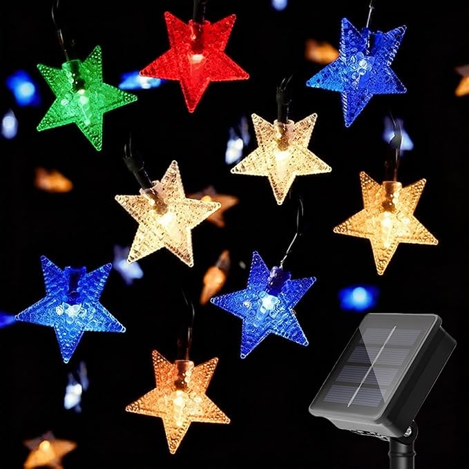 Twinkle Solar Star String Lights Outdoor Waterproof Fairy Lights 39FT 100 LED with 8 Lighting Modes for Camping Garden Wedding Party Tree Holidays Backyard Patio(Multicoloar)
