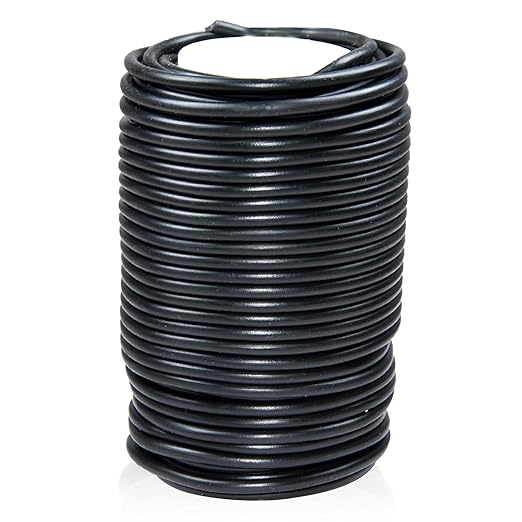 1 Roll Flexible Plant Ties, 65 ft Soft Plant Ties Garden Twist Ties for Outdoor Plants, 3.5 mm Garden Ties for Climbing Plants, Flowers, Tomatoes, Plant Support, Home Office Organization (Black)