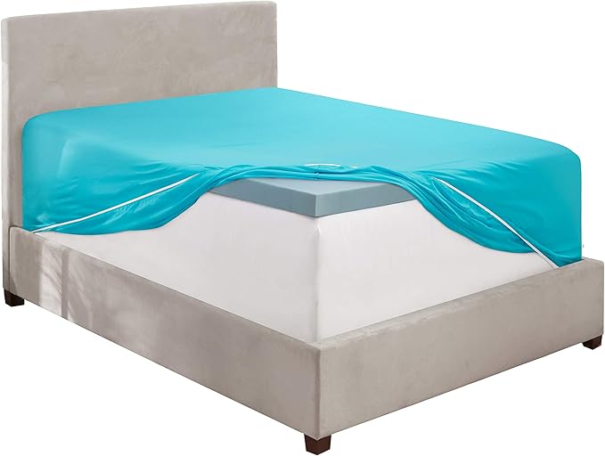 Clara Clark Deep Pocket Twin XL Fitted Sheet Fits up to 21 Inch Mattress - Super Soft Twin XL Fitted Sheet Only, Fade, Stain Resistant - Beach Blue Fitted Sheet Twin XL Size,