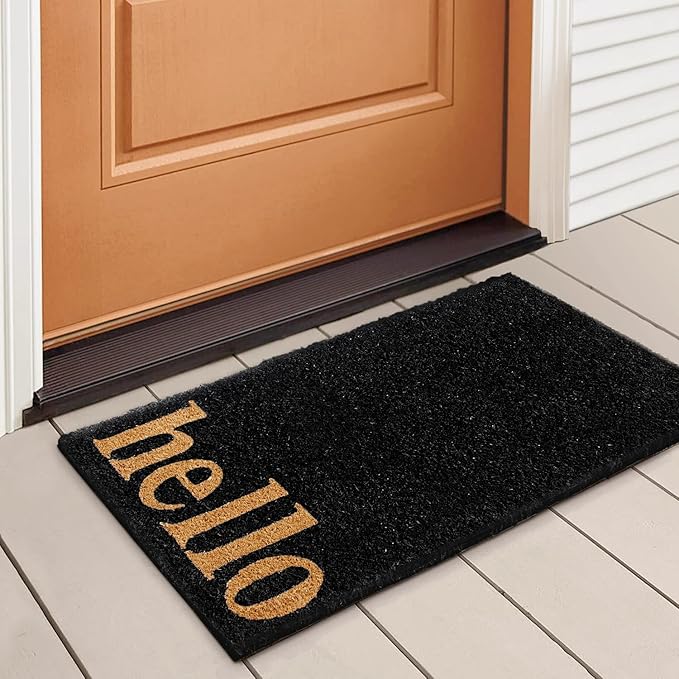 LuxUrux Welcome Mats Outdoor Coco Coir Doormat, with Heavy-Duty PVC Backing - Natural - Perfect Color/Sizing for Outdoor/Indoor uses. (17 x 36)