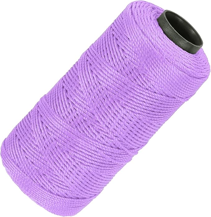 MECCANIXITY Nylon String 3 Strands Twisted Mason Line 1.5mm x 218 Yards Nylon Twine String for DIY Projects, Home Improvement, Gardening, Gift Wrapping, Christmas Party Supplies, Light Purple