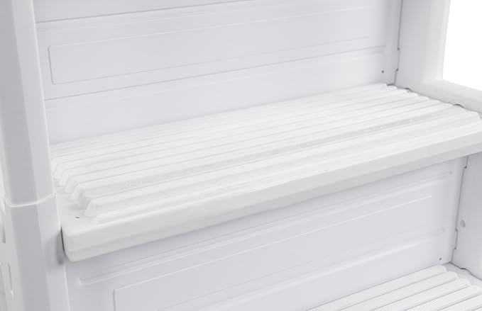 Aqua Select Anti-Slip in-Pool Steps with Outside Flip-Up Ladder | White | for Above Ground Swimming Pools | Can Mount to Decks 48" to 54" H | Safety Stairs Capacity Up to 350 lbs
